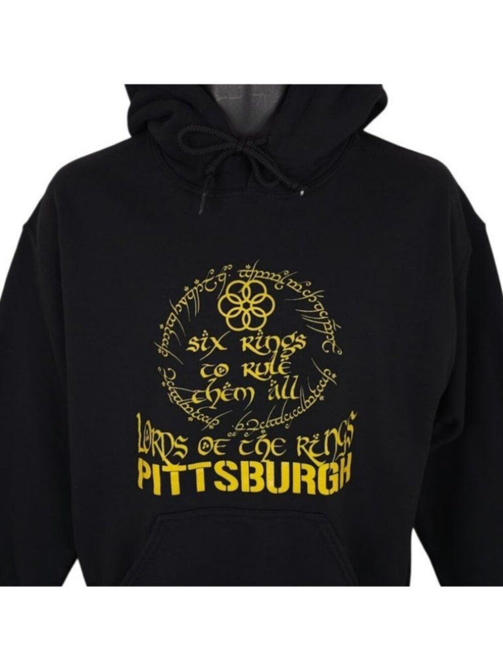 Pittsburgh Steelers Sweatshirt Hoodie Mens Size Medium Black Lords Of The Rings